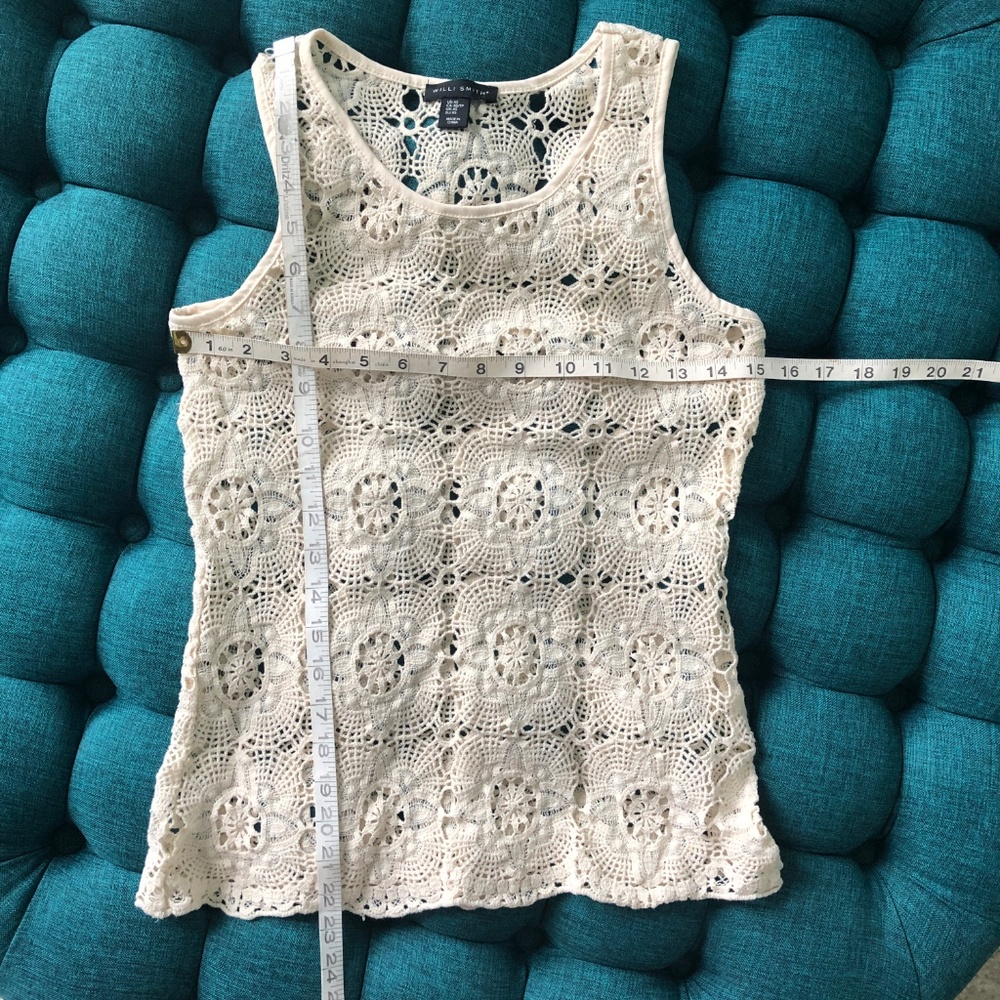 🌺3 for $25🌺Willi Smith - Size XS Beige Lace Tank - Picture 4 of 5